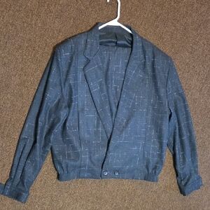 Vintange Impact Black Doubled Breasted Suit Size Extra Large